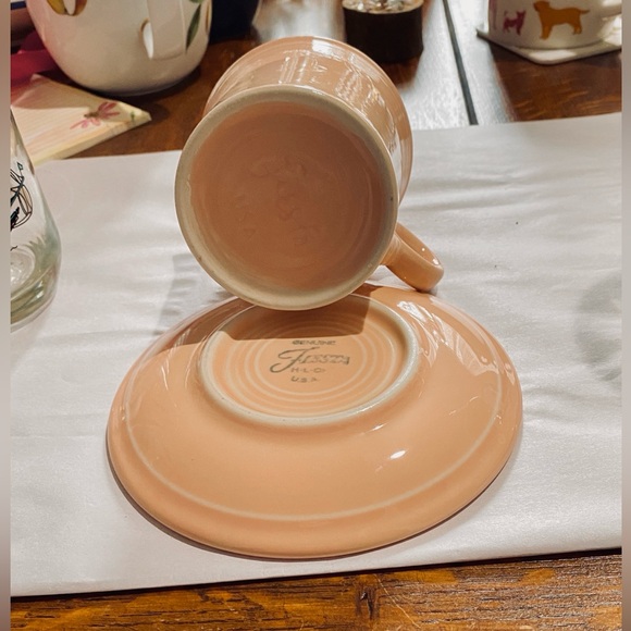 Fiesta Ware Mug & Saucer in Retired “Apricot” Color. Made between 1986-98. EUC - Picture 2 of 15